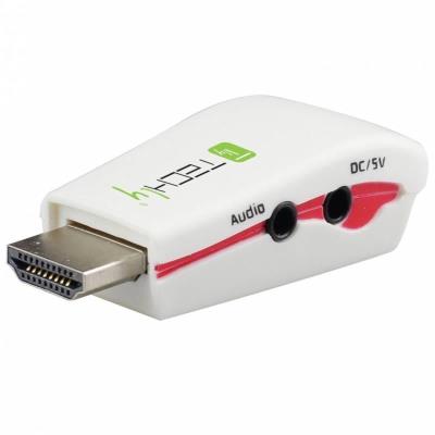 Techly hdmi vers vga m f adaptateur, convertisseur avec audio, version mini 022236