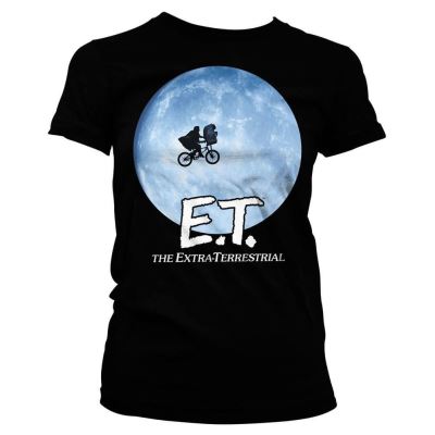 Les femmes E.T. de Vélo dans la lune T-shirt noir: Petit
