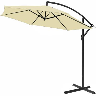 Parasol en alu - Jardin terrasse balcon - Pare soleil - Manivelle - Ø300cm BEIGE