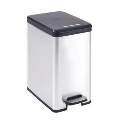 CURVER Poubelle a pédale 25L Slim aspect métal