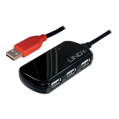 Lindy USB 2.0 Active Extension Pro 4 Port Hub - hub - 4 poorten