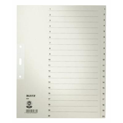 Leitz intercalaires en papier naturel, num?riques, format a4 12340085