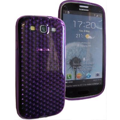 Housse Softygel Nzup Diamond transparente violet pour Samsung Galaxy S3 i9300.