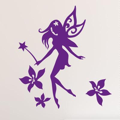 Pick and Stick Sticker Mural fleur fée 2 - 70 x 50 cm, Noir