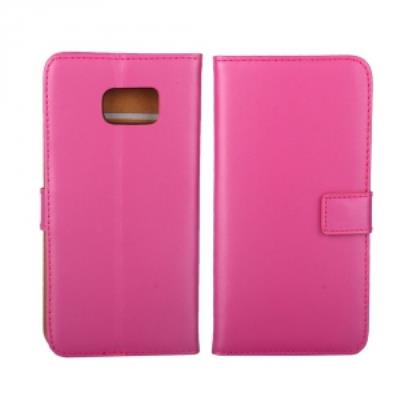 Etui type portefeuille fushia Samsung Galaxy S6-Edge PLUS rabat latéral fonction stand