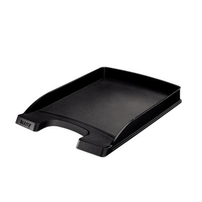 leitz leitz corbeille à courrier plus plat, a4, polystyrène, noir noir
