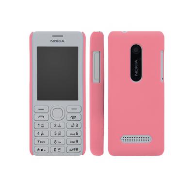 Coque rigide Rose pour Nokia Asha 206 aspect mat toucher rubber gomme