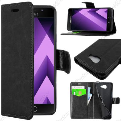 ebestStar ® pour Samsung Galaxy A3 2017 A320F - Housse Coque Etui Portefeuille Folio book livre Simili Cuir, Couleur Noir [Dimensions PRECISES de votre appareil : 135,4 x 66,2 x 7,9 mm, écran 4.7'']