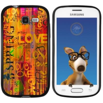 Coque Souple en gel noir pour Galaxy Trend Lite avec impression Motifs Love Spring