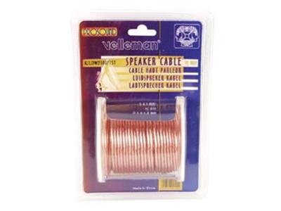 Velleman - Câble Haut-Parleur - Transparent - 2 x 1.00mm - 15m