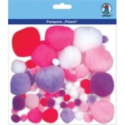 Ursus pompon-set plüsch, pink lila 39500003