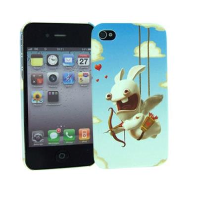 Coque sous Licence Lapins Crétins Saint Valentin + film de protection pour Apple Iphone 4/4S
