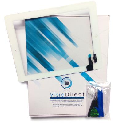 Vitre ecran tactile pour iPad mini touch blanc, avec IC et bouton + outils - Visiodirect -