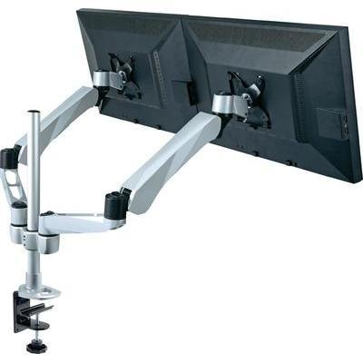 Support de table pour écran xergo 10 - 27 inclinable + pivotable, rotatif noir argent 986892-62