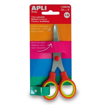 Ciseaux Scolaires 13 Cm WONDAY - Lame Inox Graduée, Anneaux Moulés, Bout Rond - Couleur Aléatoire