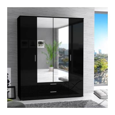 Finlandek armoire de chambre selkeä 161 cm - noir brillant