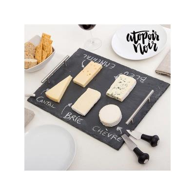 Plateau en Ardoise Rectangulaire pour Fromages avec Accessoires Atopoir Noir