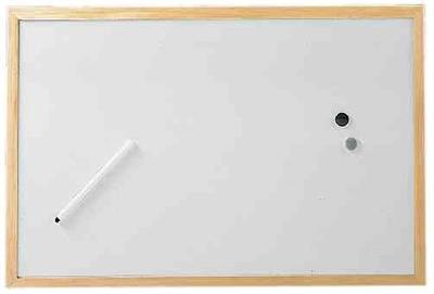 HEBEL - Tableau blanc avec cadre en bois, (L)600 x (H)400 mm