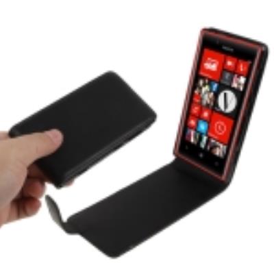 Nokia Lumia 720 Coque Housse de Protection Cuir VERTICALE Noir