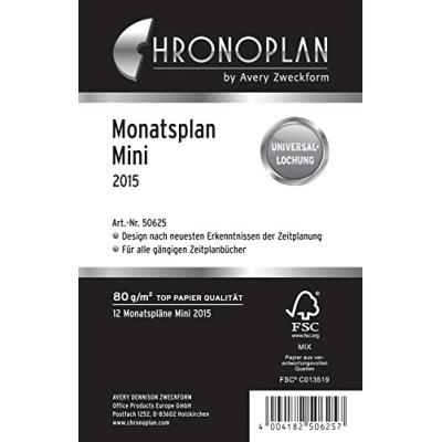 Chronoplan - chronoplan monatsplan 2015, mini, 79 x 125 mm 50625
