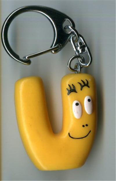 PLASTOY - Lettre U Barbidou porte-clefs
