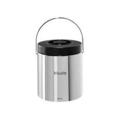 BRABANTIA 160301 BOÎTE À BISCUITS BRILLIANT INOX / COUVERCLE MATT NOIR
