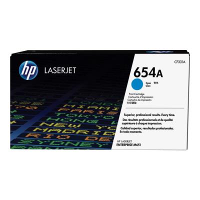 HP 654A - cyaan - origineel - LaserJet - tonercartridge ( CF331A )