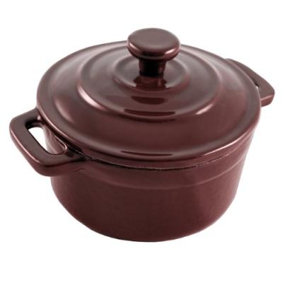 BAUMALU 388063 COCOTTE RONDE PLUS COUVERCLE AUBERGINE 10 CM