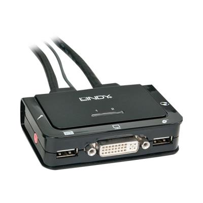 Lindy Compact 2 Port KVM Switch - KVM / audio / USB switch - 2 poorten - desktop