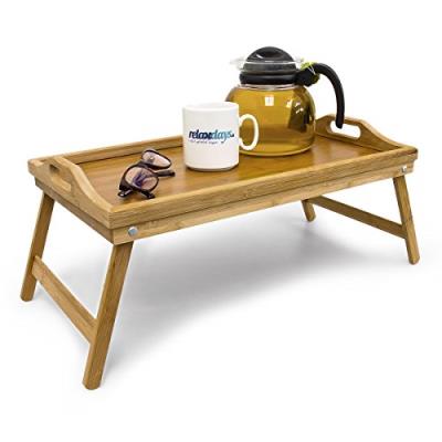 Relaxdays 10012858 plateau de lit bambou 50 x 30 cm