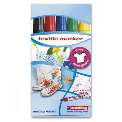 Sac 5 feutres Edding pour textile couleurs