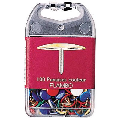Punaises Exacompta Standards - Boîte de 100 - Diam. 9mm - Laiton Coloris assortis