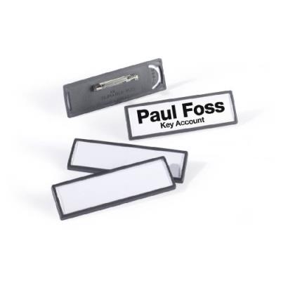 Durable clip card boite de 25 porte-badges avec epingle 17 x 67 mm noir 813301