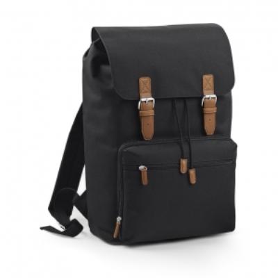 Sac à dos vintage avec compartiment pour ordinateur - BG613 - noir