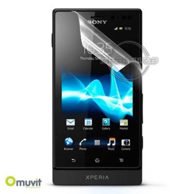 Lot de 2 films protecteurs d'ecran brillants antitraces de doigt Sony Xperia Sola