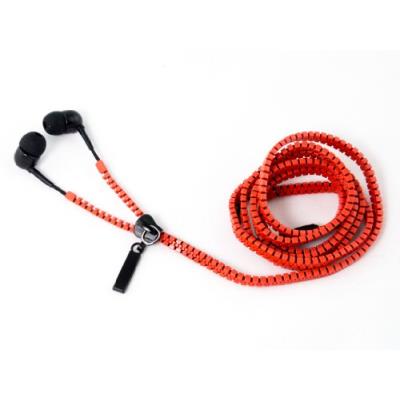 Zip Earphones Écouteurs intra-auriculaires avec câble zip 2 grands embouts en silicone inclus Rouge