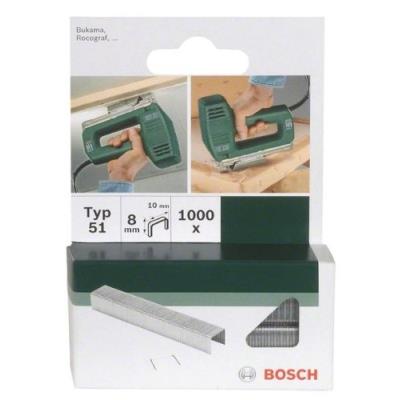 Bosch 2609255831 Set De 1000 Agrafes à Fil Plat Type 51 Largeur 10 Mm Epaisseur 1 Mm Longueur 6 Mm