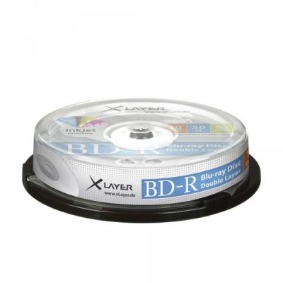 Pack de 10 BD-R DL 50GB XLayer 6x Inkjet white - Cakebox
