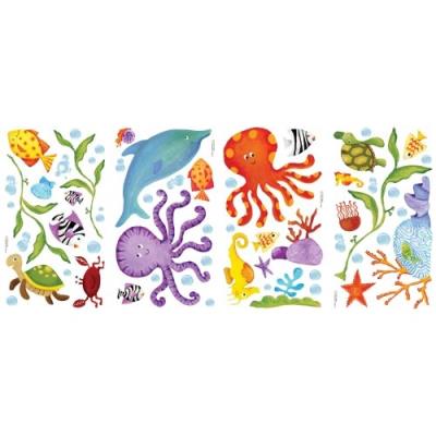 Roommates lot de 60 stickers muraux monde marin