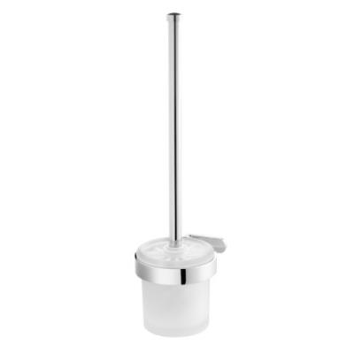 Bisk natura balai wc et pot en verre givré, finition chrome