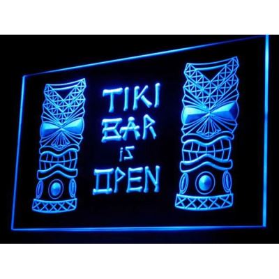 verre publicitaire neon tiki bar bleu deco hawaii diner loft