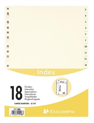 Intercalaires Exacompta carte Peau A4 26 Positions A-Z
