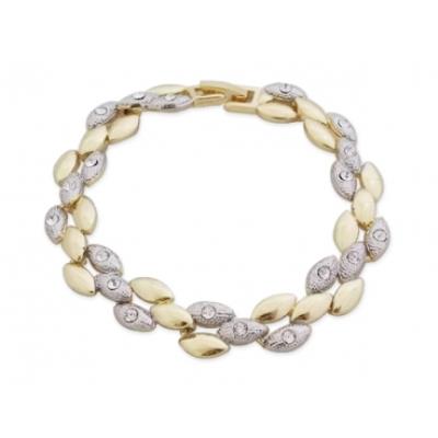 Bracelet aux amandes argentées et dorées bijou fantaisie pas cher