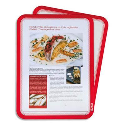 Sachet de 2 Pochettes Magneto cadre rouge A4 dos magnétique L24,2 x H32,9 cm