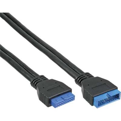 InLine - Rallonge de câble USB - tête 19 broches USB 3.0 (M) pour tête 19 broches USB 3.0 (F) - USB 3.0 - 35 cm