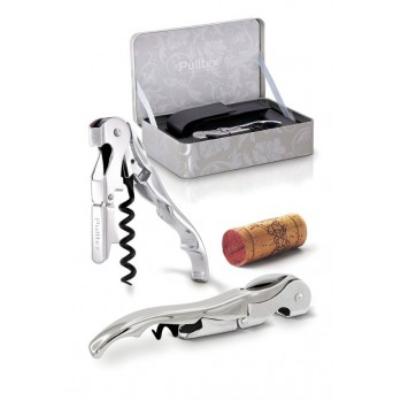 Sommelier double levier 3 pièces PULLTAP'S classic Evolution + étui - 107-725-00 - Acier inoxydable - Inox brillant - Chromé