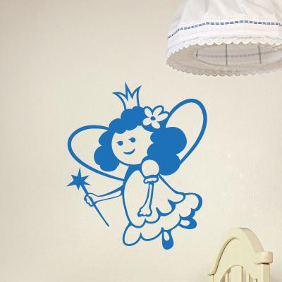 Pick and Stick Sticker Mural petite fille fée - 50 x 55 cm, Noir