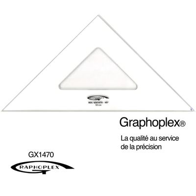 Equerre 45° 3 bords anti-taches 32 cm - graphoplex
