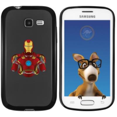 Coque Souple en gel noir pour Galaxy Trend Lite avec impression Motifs buste Iron