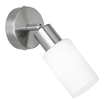 Reality Leuchten R80011007 Plafonnier En Nickel Et Verre 1 Ampoule E14 Max. 40 W Non Incluse Nickel Matverre Blanc Mat 8 Cm